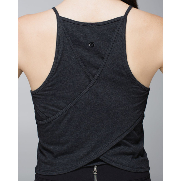 Lululemon High Neck Cross Back Sleeveless Crop Top Gray 4 NWOT - Picture 7 of 13